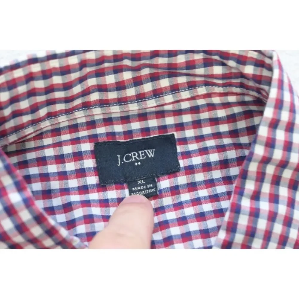 J Crew Dress Shirt Classic Fit Casual Plaid Button‎ Up Long Sleeve Mens XL